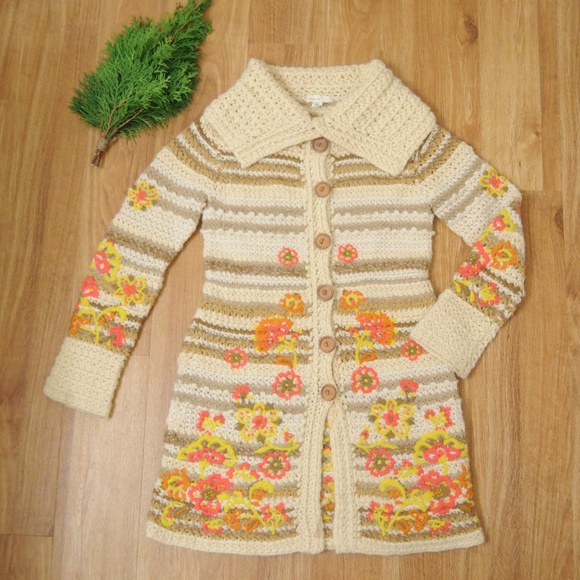 Anthropologie Sweaters - Anthropologie Sleeping on Snow Floral Cardigan